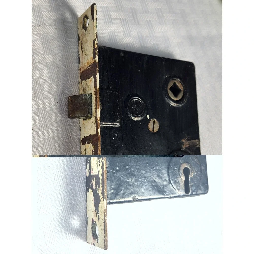 Vintage PENN Mortise Door Lock Cast Iron Metal Restoration